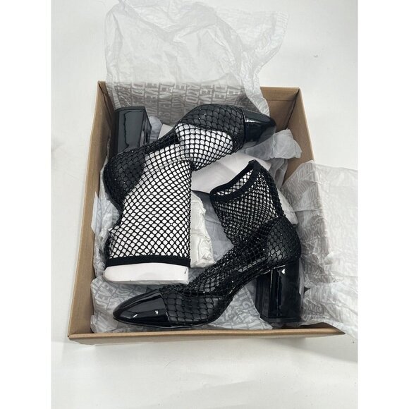 Steve Madden Eleanor Black Mesh Sock Boots Heels Sz 7.5 - Picture 6 of 6
